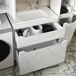 Style Line Тумба под раковину Марелла 80 Люкс Plus антискрейтч белая – фотография-2